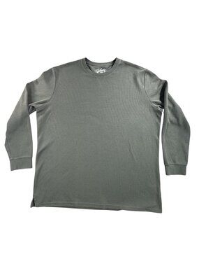 Johnny Bigg Shirt Mens 3XL Green Thermal Long Sleeve Crewneck Big & Tall Stretch